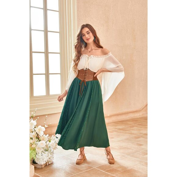 Renaissance Corset Belt For Women Brown Lace-up Vintage Waist Cincher😚 - Picture 5 of 6